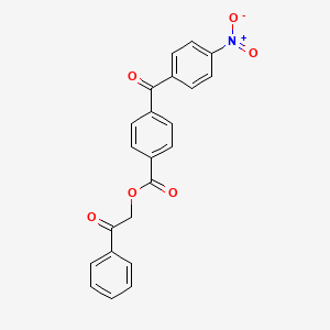 molecular formula C22H15NO6 B11109023 2-Oxo-2-phenylethyl 4-[(4-nitrophenyl)carbonyl]benzoate 