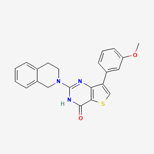 molecular formula C22H19N3O2S B11109026 2-(3,4-dihydroisoquinolin-2(1H)-yl)-7-(3-methoxyphenyl)thieno[3,2-d]pyrimidin-4(3H)-one 