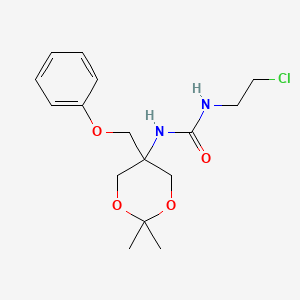 molecular formula C16H23ClN2O4 B11109063 1-(2-Chloroethyl)-3-[2,2-dimethyl-5-(phenoxymethyl)-1,3-dioxan-5-yl]urea 