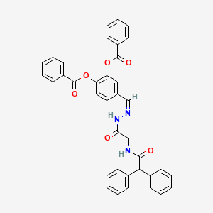 molecular formula C37H29N3O6 B11109090 2-(Benzoyloxy)-5-[((Z)-2-{2-[(2,2-diphenylacetyl)amino]acetyl}hydrazono)methyl]phenyl benzoate 