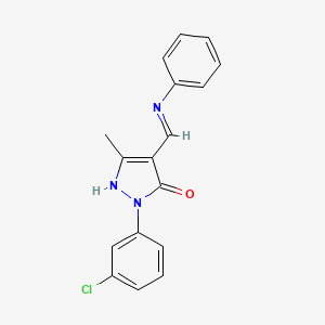 molecular formula C17H14ClN3O B11109091 (4Z)-2-(3-chlorophenyl)-5-methyl-4-[(phenylamino)methylidene]-2,4-dihydro-3H-pyrazol-3-one 