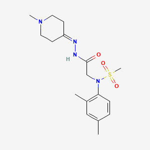 molecular formula C17H26N4O3S B11109096 N-(2,4-Dimethylphenyl)-N-{[N'-(1-methylpiperidin-4-ylidene)hydrazinecarbonyl]methyl}methanesulfonamide 