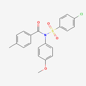 molecular formula C21H18ClNO4S B11109098 N-[(4-chlorophenyl)sulfonyl]-N-(4-methoxyphenyl)-4-methylbenzamide 