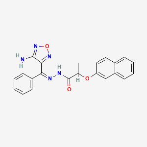 molecular formula C22H19N5O3 B11109105 N'-[(Z)-(4-amino-1,2,5-oxadiazol-3-yl)(phenyl)methylidene]-2-(naphthalen-2-yloxy)propanehydrazide 