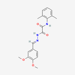 molecular formula C19H21N3O4 B11109116 2-[(2E)-2-(3,4-dimethoxybenzylidene)hydrazinyl]-N-(2,6-dimethylphenyl)-2-oxoacetamide 