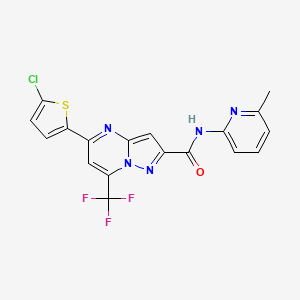 molecular formula C18H11ClF3N5OS B11109202 5-(5-chlorothiophen-2-yl)-N-(6-methylpyridin-2-yl)-7-(trifluoromethyl)pyrazolo[1,5-a]pyrimidine-2-carboxamide 