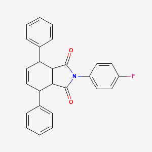 molecular formula C26H20FNO2 B11109214 2-(4-fluorophenyl)-4,7-diphenyl-3a,4,7,7a-tetrahydro-1H-isoindole-1,3(2H)-dione 