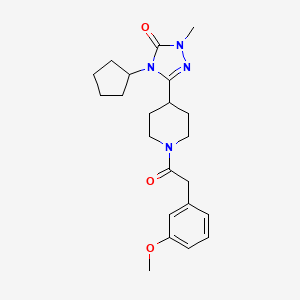 molecular formula C22H30N4O3 B11109258 4-cyclopentyl-3-(1-(2-(3-methoxyphenyl)acetyl)piperidin-4-yl)-1-methyl-1H-1,2,4-triazol-5(4H)-one 