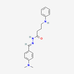 molecular formula C19H24N4O B11109267 N'-{(E)-[4-(dimethylamino)phenyl]methylidene}-4-(phenylamino)butanehydrazide 