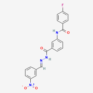 4-fluoro-N-(3-{[(2E)-2-(3-nitrobenzylidene)hydrazinyl]carbonyl}phenyl)benzamide