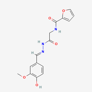 N-{2-[(2E)-2-(4-hydroxy-3-methoxybenzylidene)hydrazino]-2-oxoethyl}-2-furamide