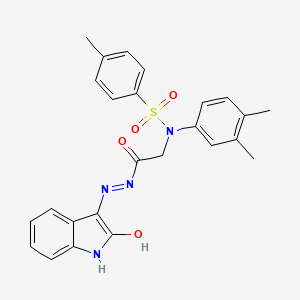 N-(3,4-dimethylphenyl)-4-methyl-N-[2-oxo-2-[2-(2-oxoindol-3-yl)hydrazinyl]ethyl]benzenesulfonamide