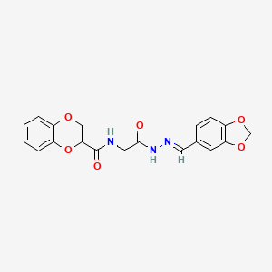 N-({N'-[(E)-(2H-1,3-Benzodioxol-5-YL)methylidene]hydrazinecarbonyl}methyl)-2,3-dihydro-1,4-benzodioxine-2-carboxamide