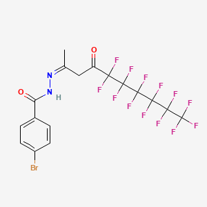 4-bromo-N'-[(2Z)-5,5,6,6,7,7,8,8,9,9,10,10,10-tridecafluoro-4-oxodecan-2-ylidene]benzohydrazide