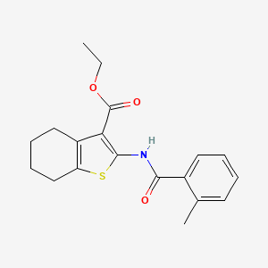 molecular formula C19H21NO3S B11109369 Ethyl 2-(2-methylbenzamido)-4,5,6,7-tetrahydro-1-benzothiophene-3-carboxylate 