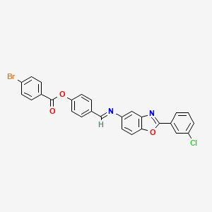 4-[(E)-{[2-(3-chlorophenyl)-1,3-benzoxazol-5-yl]imino}methyl]phenyl 4-bromobenzoate