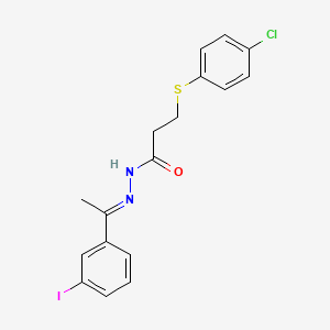 3-[(4-chlorophenyl)sulfanyl]-N'-[(1E)-1-(3-iodophenyl)ethylidene]propanehydrazide