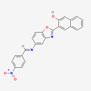 molecular formula C24H15N3O4 B11109403 3-(5-{[(E)-(4-nitrophenyl)methylidene]amino}-1,3-benzoxazol-2-yl)naphthalen-2-ol 