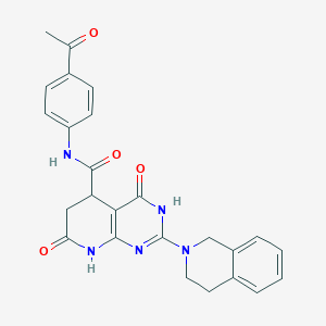 molecular formula C25H23N5O4 B11109438 N-(4-acetylphenyl)-2-(3,4-dihydroisoquinolin-2(1H)-yl)-4-hydroxy-7-oxo-5,6,7,8-tetrahydropyrido[2,3-d]pyrimidine-5-carboxamide 