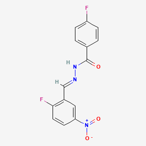 molecular formula C14H9F2N3O3 B11109440 4-fluoro-N'-[(E)-(2-fluoro-5-nitrophenyl)methylidene]benzohydrazide 