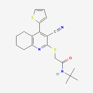 N-tert-butyl-2-{[3-cyano-4-(thiophen-2-yl)-5,6,7,8-tetrahydroquinolin-2-yl]sulfanyl}acetamide