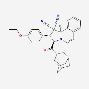 molecular formula C33H33N3O2 B11109470 (2R,3R,10BS)-3-(1-Adamantylcarbonyl)-1-cyano-2-(4-ethoxyphenyl)-2,3-dihydropyrrolo[2,1-A]isoquinolin-1(10BH)-YL cyanide 