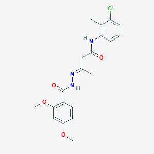 (3E)-N-(3-chloro-2-methylphenyl)-3-{2-[(2,4-dimethoxyphenyl)carbonyl]hydrazinylidene}butanamide