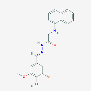 molecular formula C20H18BrN3O3 B11109490 N'-(3-Bromo-4-hydroxy-5-methoxybenzylidene)-2-(1-naphthylamino)acetohydrazide 