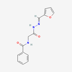 molecular formula C14H13N3O3 B11109503 N-(2-(2-(Furan-2-ylmethylene)hydrazinyl)-2-oxoethyl)benzamide CAS No. 137205-09-5