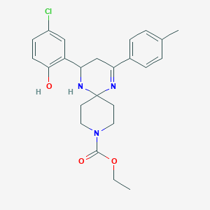 Ethyl 4-(5-chloro-2-hydroxyphenyl)-2-(4-methylphenyl)-1,5,9-triazaspiro[5.5]undec-1-ene-9-carboxylate