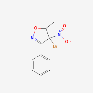 molecular formula C11H11BrN2O3 B11109514 2-Isoxazoline, 4-bromo-5,5-dimethyl-4-nitro-3-phenyl- 