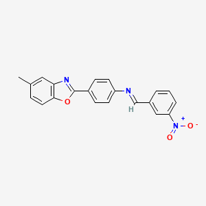 4-(5-methyl-1,3-benzoxazol-2-yl)-N-[(E)-(3-nitrophenyl)methylidene]aniline