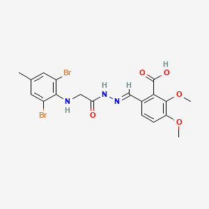 6-[(E)-({[(2,6-dibromo-4-methylphenyl)amino]acetyl}hydrazono)methyl]-2,3-dimethoxybenzoic acid