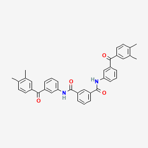 molecular formula C38H32N2O4 B11109553 N,N'-bis{3-[(3,4-dimethylphenyl)carbonyl]phenyl}benzene-1,3-dicarboxamide 