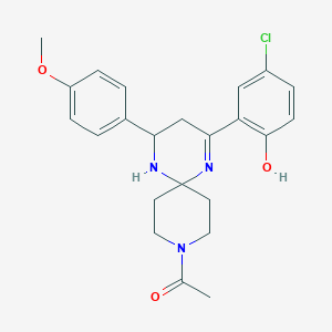 1-[2-(5-Chloro-2-hydroxyphenyl)-4-(4-methoxyphenyl)-1,5,9-triazaspiro[5.5]undec-1-en-9-yl]ethanone