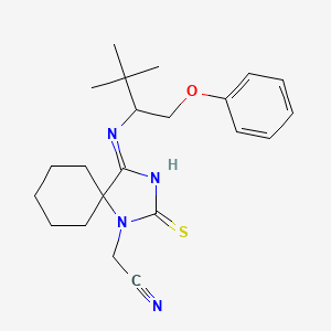 molecular formula C22H30N4OS B11109574 {(4Z)-4-[(3,3-dimethyl-1-phenoxybutan-2-yl)imino]-2-thioxo-1,3-diazaspiro[4.5]dec-1-yl}acetonitrile 