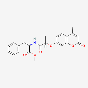 molecular formula C23H23NO6 B11109588 methyl N-{2-[(4-methyl-2-oxo-2H-chromen-7-yl)oxy]propanoyl}-L-phenylalaninate 