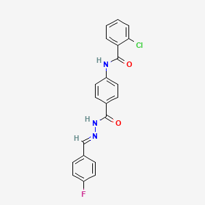 molecular formula C21H15ClFN3O2 B11109604 2-chloro-N-(4-{[(2E)-2-(4-fluorobenzylidene)hydrazinyl]carbonyl}phenyl)benzamide 