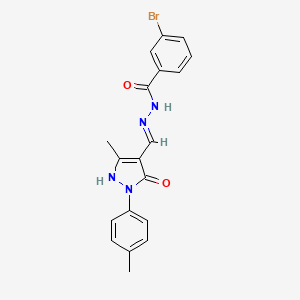 3-bromo-N'-{(E)-[3-methyl-1-(4-methylphenyl)-5-oxo-1,5-dihydro-4H-pyrazol-4-ylidene]methyl}benzohydrazide