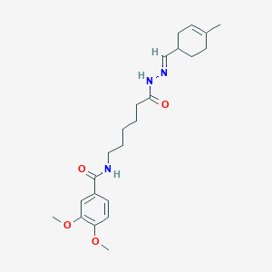 3,4-dimethoxy-N-(6-{(2E)-2-[(4-methylcyclohex-3-en-1-yl)methylidene]hydrazinyl}-6-oxohexyl)benzamide