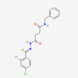 N-benzyl-4-[(2E)-2-(2,4-dichlorobenzylidene)hydrazinyl]-4-oxobutanamide