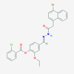 4-[(E)-{2-[(4-bromonaphthalen-1-yl)acetyl]hydrazinylidene}methyl]-2-ethoxyphenyl 2-chlorobenzoate