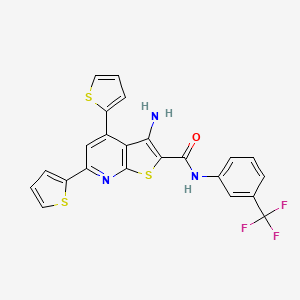 3-amino-4,6-di(thiophen-2-yl)-N-[3-(trifluoromethyl)phenyl]thieno[2,3-b]pyridine-2-carboxamide