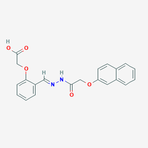 molecular formula C21H18N2O5 B11109702 {2-[(E)-{2-[(naphthalen-2-yloxy)acetyl]hydrazinylidene}methyl]phenoxy}acetic acid 