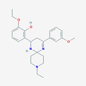 2-Ethoxy-6-[9-ethyl-4-(3-methoxyphenyl)-1,5,9-triazaspiro[5.5]undec-4-en-2-yl]phenol