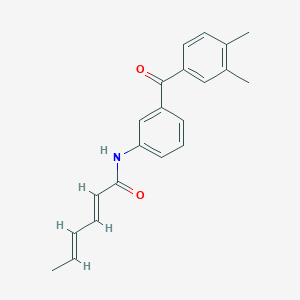 (2E,4E)-N-{3-[(3,4-dimethylphenyl)carbonyl]phenyl}hexa-2,4-dienamide