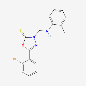 5-(2-bromophenyl)-3-{[(2-methylphenyl)amino]methyl}-1,3,4-oxadiazole-2(3H)-thione