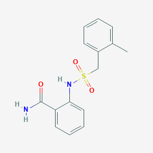 molecular formula C15H16N2O3S B11109747 2-{[(2-Methylbenzyl)sulfonyl]amino}benzamide 