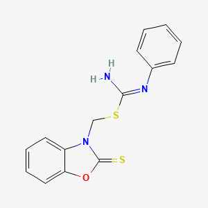 molecular formula C15H13N3OS2 B11109764 1-Phenyl-2-(2-thioxo-benzooxazol-3-ylmethyl)-isothiourea 