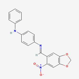 N-[(E)-(6-nitro-1,3-benzodioxol-5-yl)methylidene]-N'-phenylbenzene-1,4-diamine